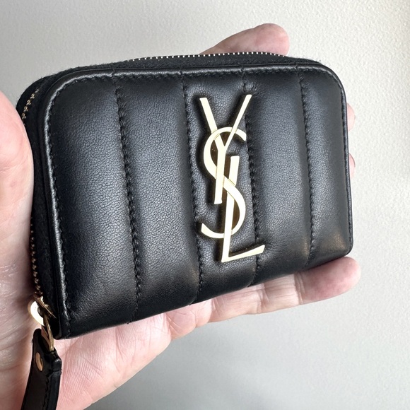 YSL Zippy Wallet/Card Holder Black Lambskin Leather - Picture 10 of 12